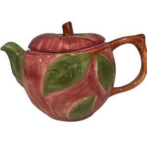 Vintage Franciscan Portugal Majolica Style Red Apple Tea Pot 6 Cup Capacity